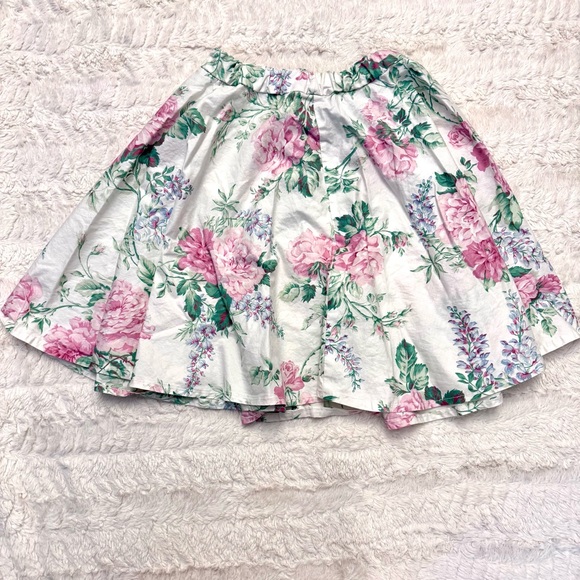 Vintage Handmade White Floral Skirt | Pink Flowers | Elastic Waist size 25 - 27 - Picture 4 of 6